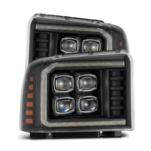 AlphaREX - 880319 | AlphaRex NOVA-Series LED Projector Headlights For Ford F-250, F-350, F-450, F-550 Super Duty / Excursion (2005-2007) | Black