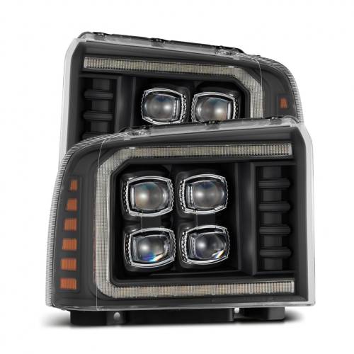 AlphaREX - 880319 | AlphaRex NOVA-Series LED Projector Headlights For Ford F-250, F-350, F-450, F-550 Super Duty / Excursion (2005-2007) | Black