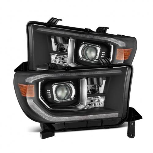 AlphaREX - 880823 | AlphaRex MK II LUXX-Series LED Projector Headlights For Toyota Tundra (2007-2013) / Toyota Sequoia (2008-2017) | With Level Adjuster, DRL (White/Amber) | Black