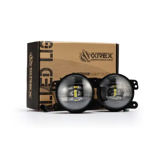 AlphaREX - 210004 | AlphaRex Universal DoubleTap Dual Color LED Projector Fog Lights For Chrysler/Dodge/Hummer/Jeep (2003-2023) | White/Amber