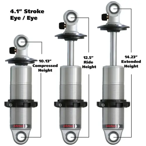 Ridetech - RT24149901 | RideTech HQ Coil-Over shock with 4.1" stroke and 1.7" eye mount | universal