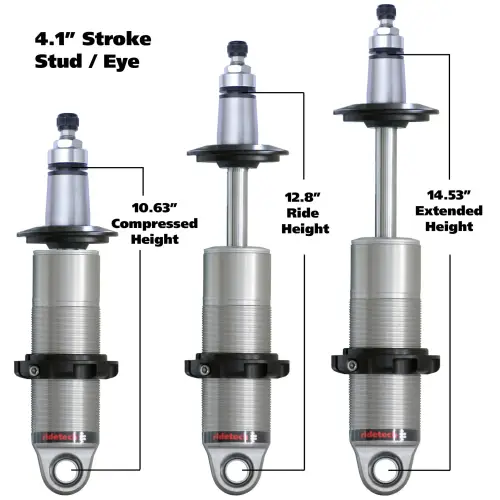 Ridetech - RT24149905 | RideTech HQ Coil-Over shock with 4.1" stroke and 2" stud mount | universal