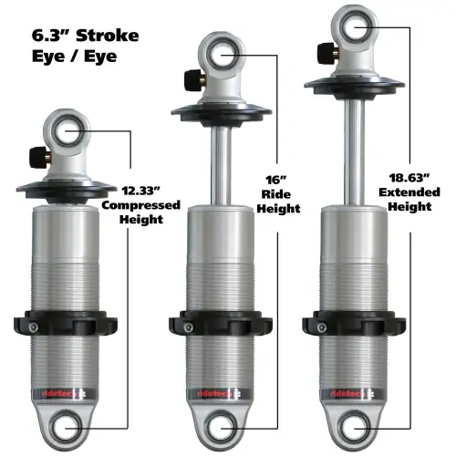 Ridetech - RT24169901 | RideTech HQ Coil-Over shock with 6.3" stroke and 1.7" eye mount | universal