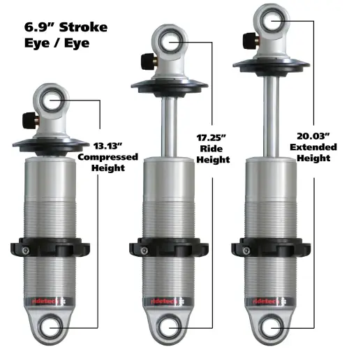 Ridetech - RT24179901 | RideTech HQ Coil-Over shock with 6.9" stroke and 1.7" eye mount | universal