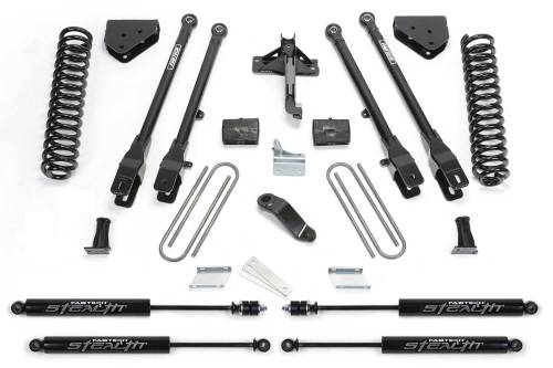 Fabtech Motorsports - FTSK2120M | Fabtech 6 Inch 4 Link System With Coils and Stealth Shocks (2008-2016 F250 Super Duty 4WD)