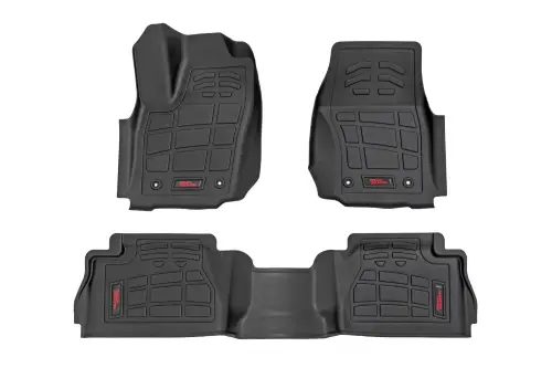 Rough Country - SM71224 | Rough Country Sure Fit Floor Mats For Crew Cab Toyota Tacoma 2WD/4WD (2024-2024) | Front & Rear
