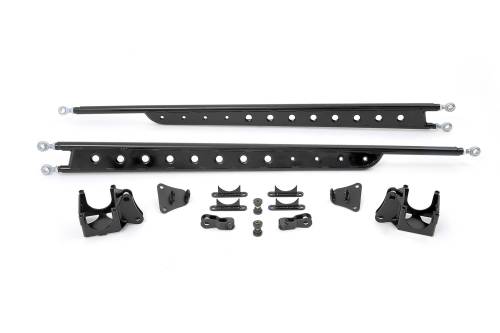 Fabtech Motorsports - FTS62003BK | Fabtech Floating rear Traction Bar System (1999-2010 F250, F350 Super Duty 4WD)