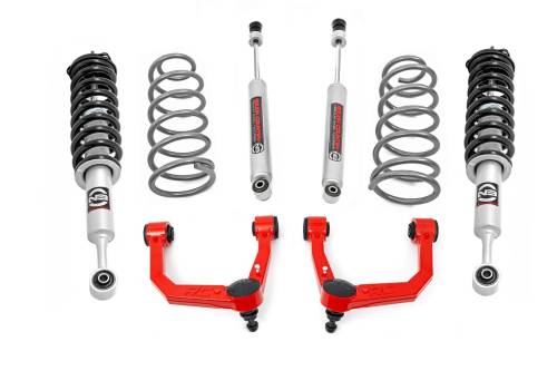 Rough Country - 76632RED | Rough Country 3 Inch Lift Kit For Toyota 4Runner | Red Finish Arm, N3 Strut With N3 Rear Shocks