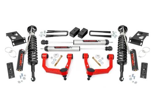 Rough Country - 74257RED | Rough Country 3.5 Inch Lift Kit Toyota Tacoma 2WD/4WD | Red Finish Arm, Vertex Coilovers With V2 Rear Shocks