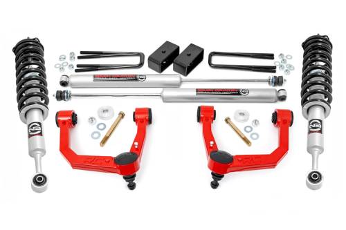 Rough Country - 74231RED | Rough Country 3.5 Inch Lift Kit For Toyota Tacoma 2WD/4WD (2005-2023) | Red Finish, N3 Struts With N3 Rear Shocks