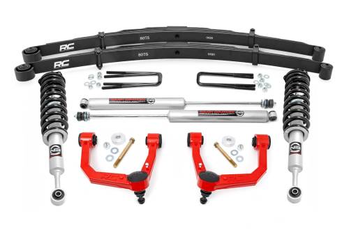 Rough Country - 74232RED | Rough Country 3.5 Inch Lift Kit For Toyota Tacoma 2WD/4WD | Red Finish Control Arm, N3 Struts, Rear N3 Shocks