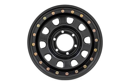 Rough Country - RC51-7873SL | Rough Country Steel Simulated Bead Lock Wheel Black | 17x9 | 5x5 | 3.30 Bore | -12
