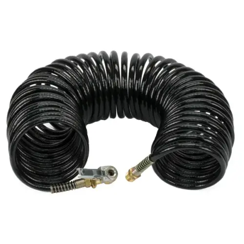 VIAIR - 00039 | VIAIR Coil Hose With 1/4 Inch Quick Connect Stud & Clip On Air Chuck | 35 Feet, Black, PU Inside Braided