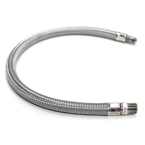 VIAIR - 92795 | VIAIR Stainless Steel Braided Leader Hose | No Check Valve, 3/8" (F) To 3/8" (M) Swivel, 24"