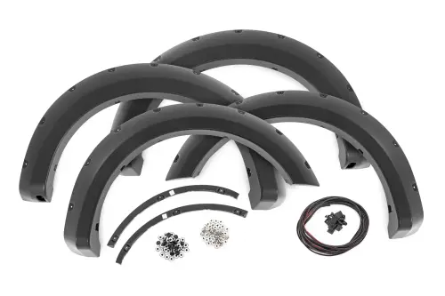 Rough Country - F-F10911A | Rough Country Pocket Fender Flares For Ford F-150 2WD/4WD (2009-2014) | Flat Black