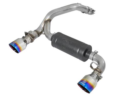 aFe Power - 49-33104-L | AFE Power Takeda 3 IN 304 Stainless Steel Axle-Back Exhaust System w/ Blue Flame Tip (2016-2018 Focus RS L4-2.3L t)