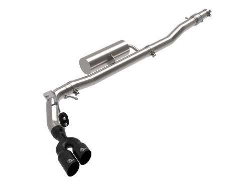 aFe Power - 49-33119-B | AFE Power Rebel Series 3 IN 304 Stainless Steel Cat-Back Exhaust System w/ Black Tips (2019-2023 Ranger L4-2.3L t)