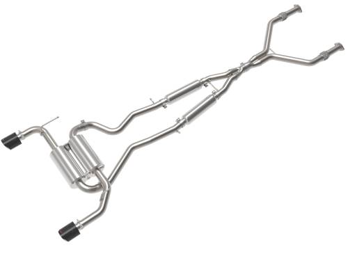 aFe Power - 49-36136-C | AFE Power Takeda 2-1/2 IN 304 Stainless Steel Cat-Back Exhaust System w/ Carbon Fiber Tips (2014-2015 Q50 V6-3.7L)
