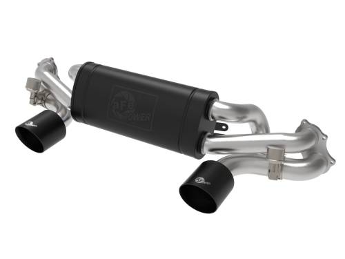 aFe Power - 49-36443-B | AFE Power MACH Force-Xp 2-1/2 IN 304 Stainless Steel Cat-Back Exhaust w/ Black Tip (2020-2023 Cayman GT4 718 H6-4.0L)