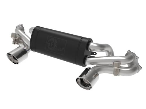 aFe Power - 49-36443-P | AFE Power MACH Force-Xp 2-1/2 IN 304 Stainless Steel Cat-Back Exhaust w/ Polished Tip (2020-2023 Cayman GT4 718 H6-4.0L)
