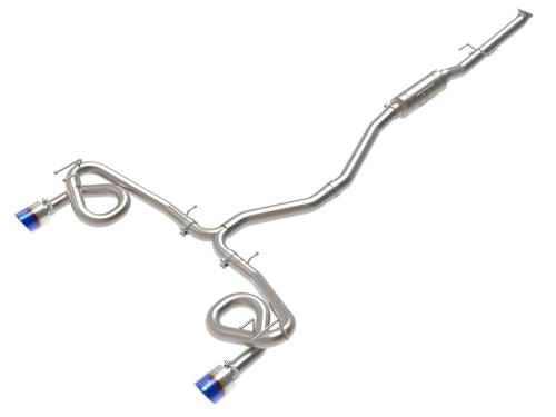 aFe Power - 49-36630-L | AFE Power Takeda 2-1/2 IN to 3 IN 304 Stainless Steel Cat-Back Exhaust w/ Blue Flame Tip (2022-2024 Civic Si L4-1.5L t)