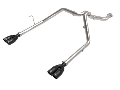 aFe Power - 49-38095-B | AFE Power Vulcan Series 3 IN to 2-1/2 IN Stainless Steel Cat-Back Exhaust System Black (2021-2023 Gladiator V6-3.0L td)