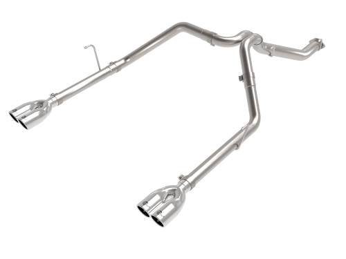 aFe Power - 49-38095-P | AFE Power Vulcan Series 3 IN to 2-1/2 IN Stainless Steel Cat-Back Exhaust System Polished (2021-2023 Gladiator V6-3.0L td)
