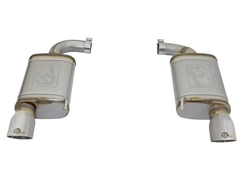 aFe Power - 49-43085-P | AFE Power MACH Force-Xp 2-1/2 IN 409 Stainless Steel Axle-Back Dual Exhaust w/Polished Tips (2015-2021 Mustang L4-2.3L t & V6-3.7L )