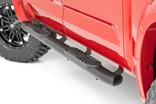 Rough Country - 21014 | Rough Country Oval Nerf Steps Crew Cab | Black | Toyota Tundra 2WD/4WD (2022-2025)