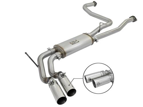 aFe Power - 49-46126-P | AFE Power Rebel Series 2-1/2" Cat-Back Exhaust System w/ Polished Tip (2017-2024 Titan A61 V8-5.6L)