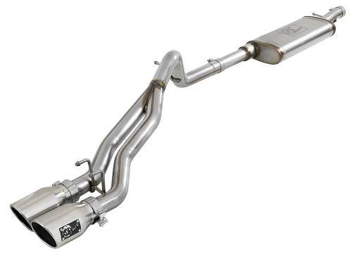 aFe Power - 49-48054-P | AFE Power Rebel Series 2-1/2 IN 409 Stainless Steel Cat-Back Exhaust System w/Polished Tip (2007-2018 Wrangler JK V6-3.6L/3.8L)
