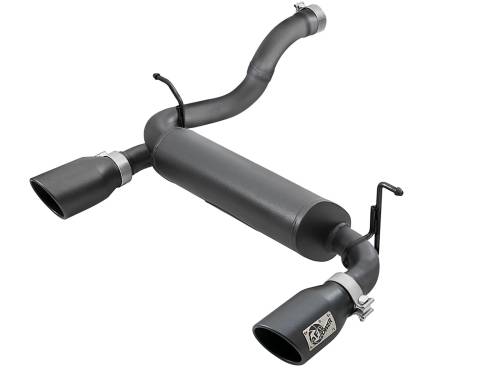 aFe Power - 49-48067-B | AFE Power Rebel Series 2-1/2 IN 409 Stainless Steel Axle-Back Exhaust System w/ Black Tips (2018-2024 Wrangler JL L4-2.0Lt / V6-3.6L)