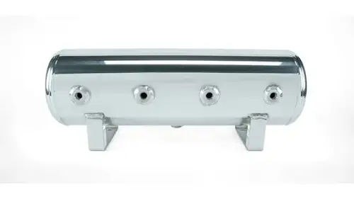 Air Lift Performance - 27801 | Air Lift Performance 2.5 Gal. Polished Tank w/ Viair 444c chrome compressor, 1/4" & 3/8" fittings & tank mounting hardware