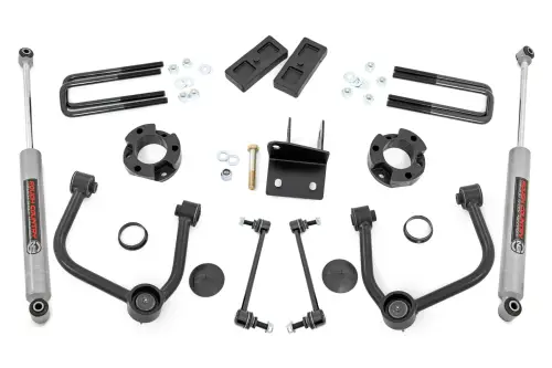 Rough Country - 51144 | Rough Country 3.5 Inch Lift Kit For Ford Ranger 4WD (2019-2023) | Front Strut Spacers, Rear N3 Shocks