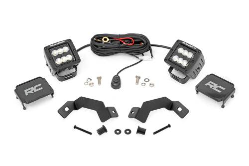 Rough Country - 72113 | Rough Country LED Ditch Light Kit For Toyota Land Cruiser (2024-2025) | Black Series With Flood Beam