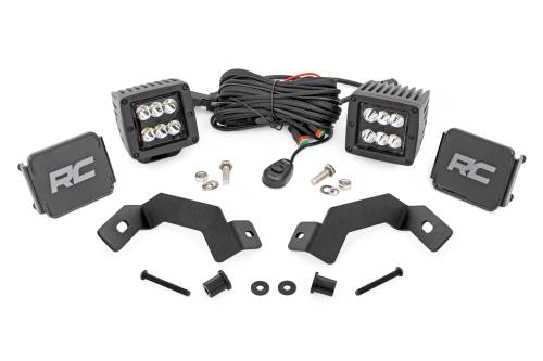 Rough Country - 72112 | Rough Country LED Ditch Light Kit For Toyota Land Cruiser (2024-2025) | Black Series With Spot Beam