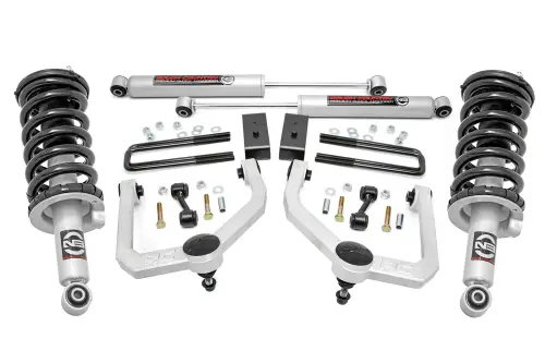 Rough Country - 83431 | Rough Country 3 Inch Lift Kit For Nissan Titan 2WD/4WD (20004-2024) | Aluminum Finish, Lifted N3 Struts (2004-2024 Only) 4WD, Premium N3 Shocks