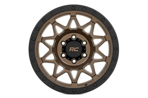 Rough Country - 78181218 | Rough Country 78 Series Wheel | Simulated Beadlock / Bronze/Black / 18x9 / 5x5 / -12mm