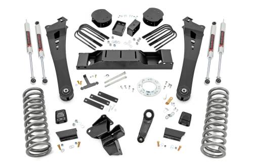 Rough Country - 38440 | Rough Country 5 Inch Lift Kit AISIN For Diesel Ram 3500 4WD (2019-2025) | M1 Monotube Shocks