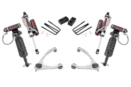 Rough Country - 19850 | Rough Country 3.5 Inch Lift Kit Chevrolet Silverado / GMC Sierra 1500 (2007-2016) | Aluminum Finish Arm, Vertex Adjustable Coilovers Front And Rear