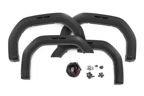 Rough Country - S-G11912 | Rough Country Fender Flares Sport GMC Sierra 2500 HD / 3500 HD (2020-2025) | Flat Black