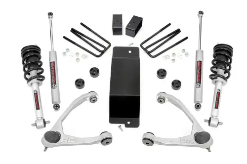 Rough Country - 19432 | Rough Country 3.5in Suspension Lift Kit With Upper Control Arms and N3 Struts (2014-2016 Silverado, Sierra 1500 4WD)