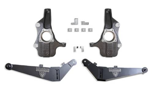 MaxTrac Suspension - KS330824-AR | Maxtrac 2 Inch Front / 4 Inch Rear Lowering Kit (2021-2025 Suburban, Tahoe, Yukon | Airbag Front)