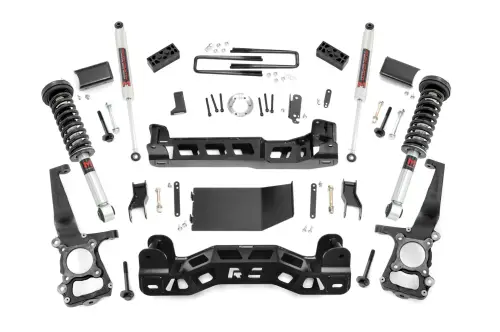 Rough Country - 57441 | Rough Country 4 Inch Lift Kit For Ford F-150 4WD | M1 Struts, M1 Rear Shocks