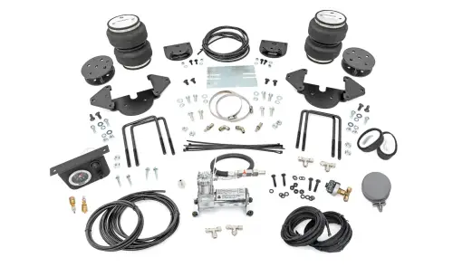 Rough Country - 100113C | Rough Country Air Spring Kit For Chevrolet Silverado/GMC Sierra 1500 | Rear Measurement Range 9-1/2" To 10-1/2", With Onboard Air Compressor