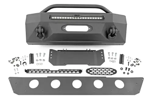Rough Country - 10745 | Rough Country Front Bumper For Toyota 4Runner 2WD/4WD | Black Series Light With White DRL
