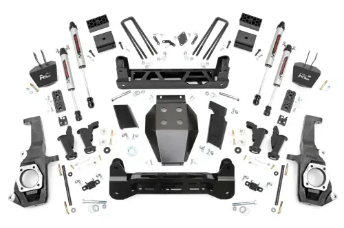 Rough Country - 10370 | Rough Country 5 Inch Lift Kit For Chevrolet/GMC 2500 HD & 3500 HD | V2 Monotube Shocks