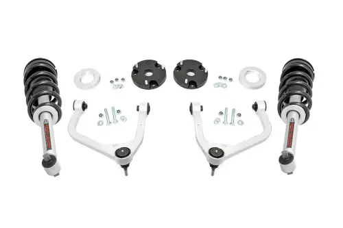Rough Country - 11430 | Rough Country 3.5 Inch Lift Kit For Chevrolet Tahoe/Suburban Or GMC Yukon XL/Yukon 1500 4WD | Aluminum Finish Control Arm, Lifted N3 Struts