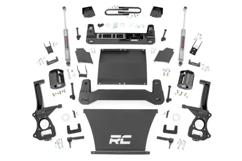 Rough Country - 21630_A | Rough Country 6 Inch Lift Kit For Chevrolet Silverado 1500 4WD | 5.3L V8 or 6.2L V8 Engine, Factory Rear Mono-Leaf Springs, Strut Spacers With N3 Rear Shocks