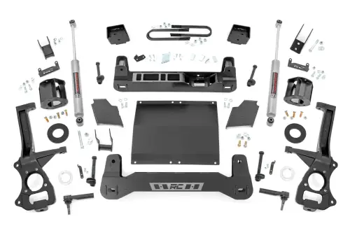 Rough Country - 26631D_A | Rough Country 6 Inch Lift Kit For GMC Sierra 1500 2WD/4WD | 2.7L TurboMax or 3.0L Turbo Diesel Engine, Factory Rear Mono-Leaf Springs, Strut Spacer With N3 Rear Shocks